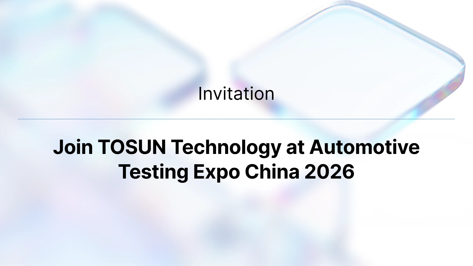 Join TOSUN Technology at Automotive Testing Expo China 2026